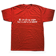Load image into Gallery viewer, I'D RATHER BE PLAYING DARTS T-Shirt Funny Humor My Drinking Team Has A Darts Problem Funny Cotton Short Sleeve 3D T Shirts
