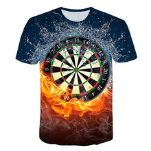 Load image into Gallery viewer, Summer Best 3D Dart Board T-Shirt Darts Throw Game Graphic Tee T Shirts Short sleeve Designer Shirts Skateboard Hip Hops Djing
