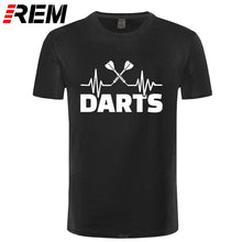 Load image into Gallery viewer, REM Summer Heartbeat of Dart T Shirt Men Short Sleeve Cotton Darts T-shirt Tops Tshirt Men
