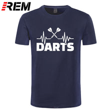 Load image into Gallery viewer, REM Summer Heartbeat of Dart T Shirt Men Short Sleeve Cotton Darts T-shirt Tops Tshirt Men
