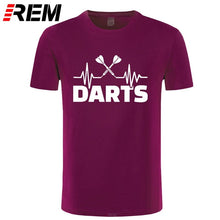 Load image into Gallery viewer, REM Summer Heartbeat of Dart T Shirt Men Short Sleeve Cotton Darts T-shirt Tops Tshirt Men
