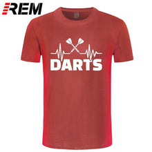 Load image into Gallery viewer, REM Summer Heartbeat of Dart T Shirt Men Short Sleeve Cotton Darts T-shirt Tops Tshirt Men

