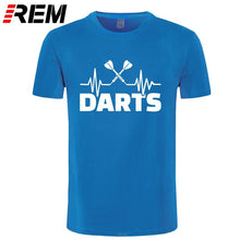 Load image into Gallery viewer, REM Summer Heartbeat of Dart T Shirt Men Short Sleeve Cotton Darts T-shirt Tops Tshirt Men
