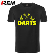Load image into Gallery viewer, REM Summer Heartbeat of Dart T Shirt Men Short Sleeve Cotton Darts T-shirt Tops Tshirt Men
