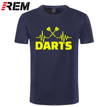 Load image into Gallery viewer, REM Summer Heartbeat of Dart T Shirt Men Short Sleeve Cotton Darts T-shirt Tops Tshirt Men
