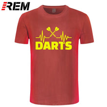 Load image into Gallery viewer, REM Summer Heartbeat of Dart T Shirt Men Short Sleeve Cotton Darts T-shirt Tops Tshirt Men
