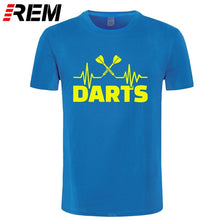 Load image into Gallery viewer, REM Summer Heartbeat of Dart T Shirt Men Short Sleeve Cotton Darts T-shirt Tops Tshirt Men
