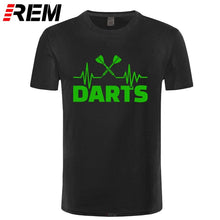 Load image into Gallery viewer, REM Summer Heartbeat of Dart T Shirt Men Short Sleeve Cotton Darts T-shirt Tops Tshirt Men
