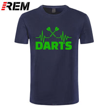 Load image into Gallery viewer, REM Summer Heartbeat of Dart T Shirt Men Short Sleeve Cotton Darts T-shirt Tops Tshirt Men
