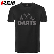 Load image into Gallery viewer, REM Summer Heartbeat of Dart T Shirt Men Short Sleeve Cotton Darts T-shirt Tops Tshirt Men

