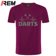 Load image into Gallery viewer, REM Summer Heartbeat of Dart T Shirt Men Short Sleeve Cotton Darts T-shirt Tops Tshirt Men
