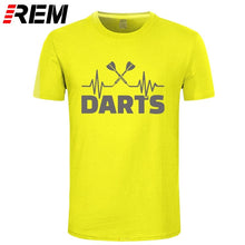 Load image into Gallery viewer, REM Summer Heartbeat of Dart T Shirt Men Short Sleeve Cotton Darts T-shirt Tops Tshirt Men
