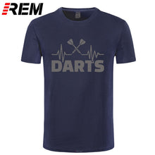 Load image into Gallery viewer, REM Summer Heartbeat of Dart T Shirt Men Short Sleeve Cotton Darts T-shirt Tops Tshirt Men
