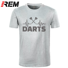 Load image into Gallery viewer, REM Summer Heartbeat of Dart T Shirt Men Short Sleeve Cotton Darts T-shirt Tops Tshirt Men
