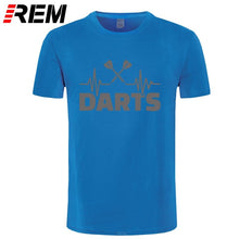 Load image into Gallery viewer, REM Summer Heartbeat of Dart T Shirt Men Short Sleeve Cotton Darts T-shirt Tops Tshirt Men
