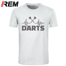 Load image into Gallery viewer, REM Summer Heartbeat of Dart T Shirt Men Short Sleeve Cotton Darts T-shirt Tops Tshirt Men
