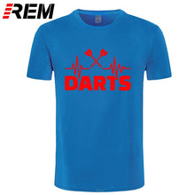 Load image into Gallery viewer, REM Summer Heartbeat of Dart T Shirt Men Short Sleeve Cotton Darts T-shirt Tops Tshirt Men
