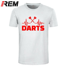 Load image into Gallery viewer, REM Summer Heartbeat of Dart T Shirt Men Short Sleeve Cotton Darts T-shirt Tops Tshirt Men
