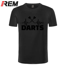 Load image into Gallery viewer, REM Summer Heartbeat of Dart T Shirt Men Short Sleeve Cotton Darts T-shirt Tops Tshirt Men
