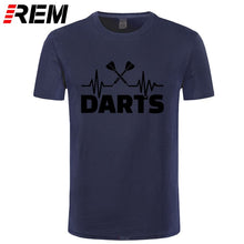 Load image into Gallery viewer, REM Summer Heartbeat of Dart T Shirt Men Short Sleeve Cotton Darts T-shirt Tops Tshirt Men
