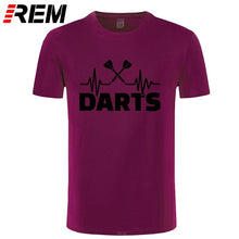Load image into Gallery viewer, REM Summer Heartbeat of Dart T Shirt Men Short Sleeve Cotton Darts T-shirt Tops Tshirt Men
