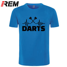 Load image into Gallery viewer, REM Summer Heartbeat of Dart T Shirt Men Short Sleeve Cotton Darts T-shirt Tops Tshirt Men
