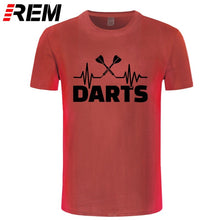 Load image into Gallery viewer, REM Summer Heartbeat of Dart T Shirt Men Short Sleeve Cotton Darts T-shirt Tops Tshirt Men
