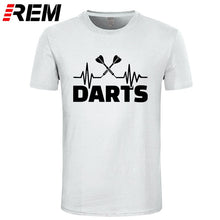 Load image into Gallery viewer, REM Summer Heartbeat of Dart T Shirt Men Short Sleeve Cotton Darts T-shirt Tops Tshirt Men
